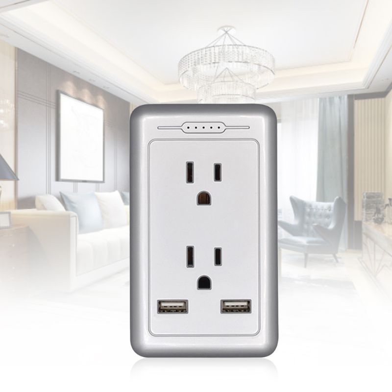 US Wall Panel Outlet with Dual USB Charger Electrical Socket Duplex Receptacle Socket for Home Room Use
