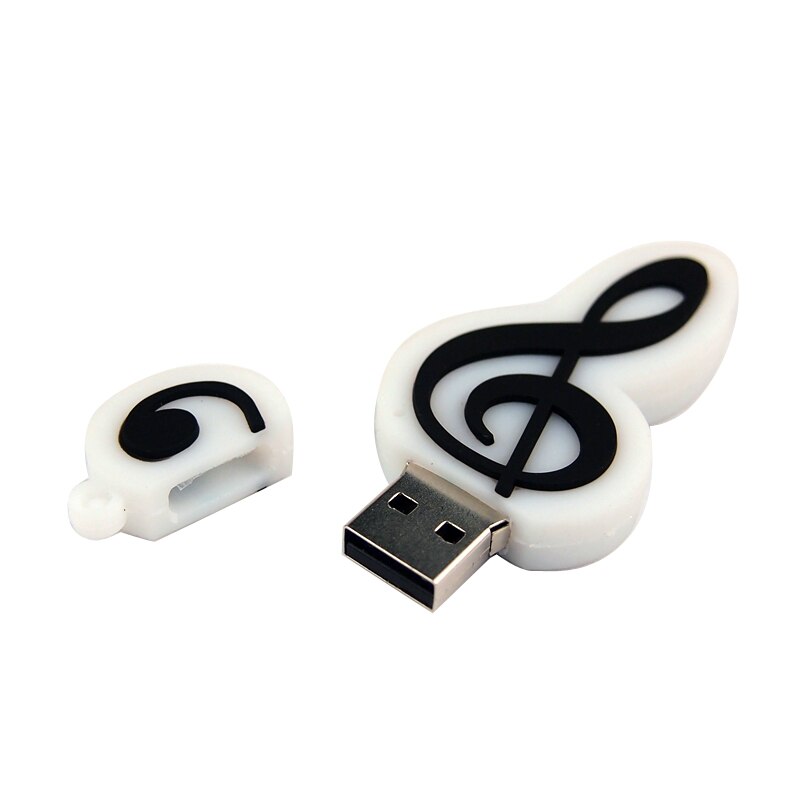 Cartoon muzieknoot usb-stick siliconen flash drsk 64gb pendrive 32gb 128mb cle usb-stick 2.0 voor kinderen: 4gb / Stijl 2