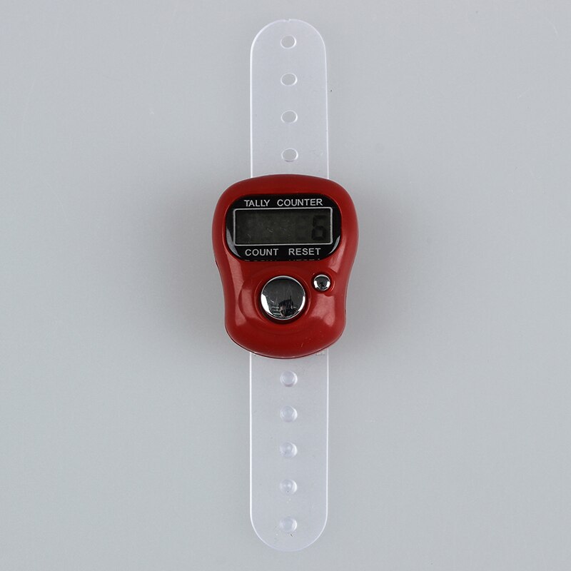 Mini LCD Electronic Digital Display Finger Hand Tally Counter Counting -Red