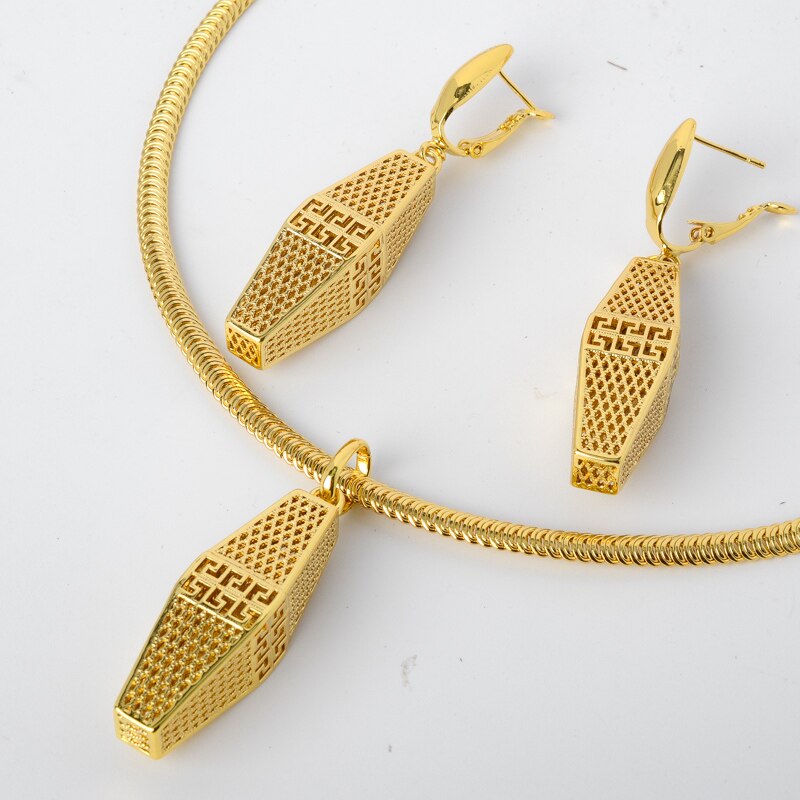 Diana Baby Sieraden Sets Braziliaanse Oorbellen Hangende Ketting 18K Gold Geplant Voor Vrouwen Bridal Wedding Party Anniversary: Default Title