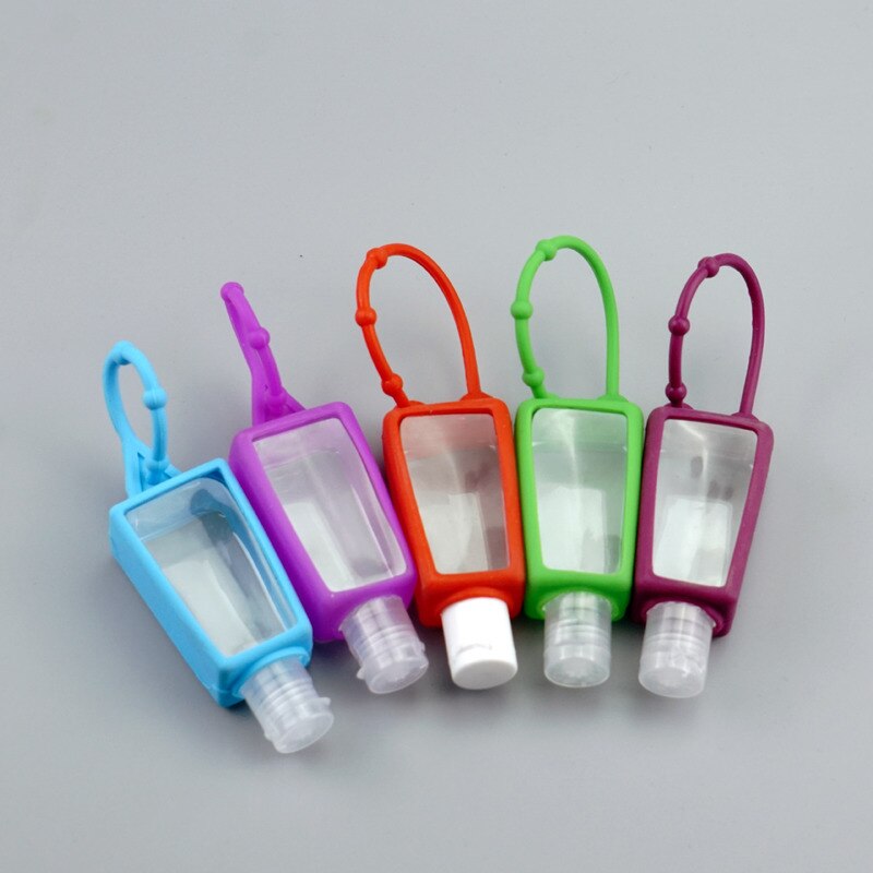 30ml Mini Hand Sanitizer Holder With Refillable Bottle Travel Portable Safe Gel Holder Hangable Liquid Soap Dispenser Containers