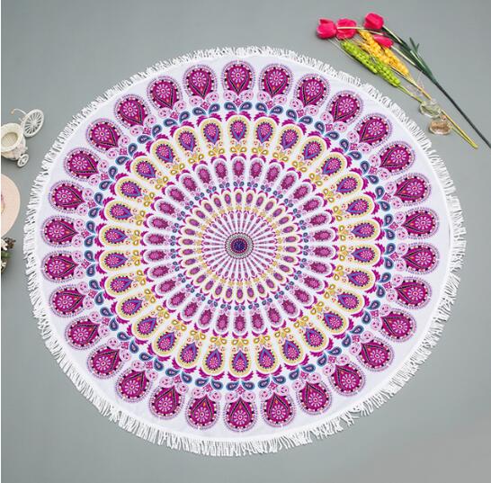 Paisley Strand Deken Boho Bohemian Ronde Mandala Zand Proof Grote Microfiber Strand Deken Handdoek Indiase Toalha De Praia Redonda