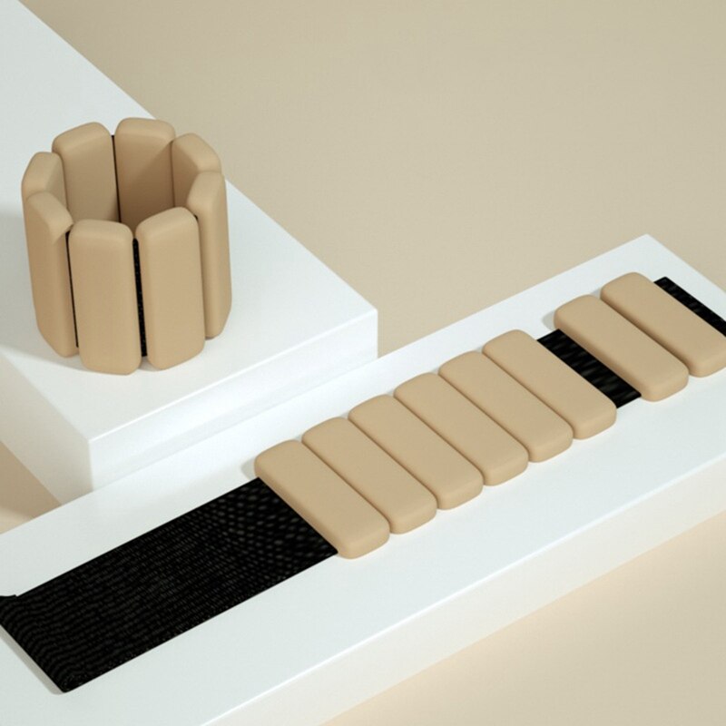 450g*2pcs Running Yoga Dancing Sports Training Fitness Wrist Silicone Bracelet Weight Bangle Bracelet Jogging 11 Color Dynamic: 1 pair sand color