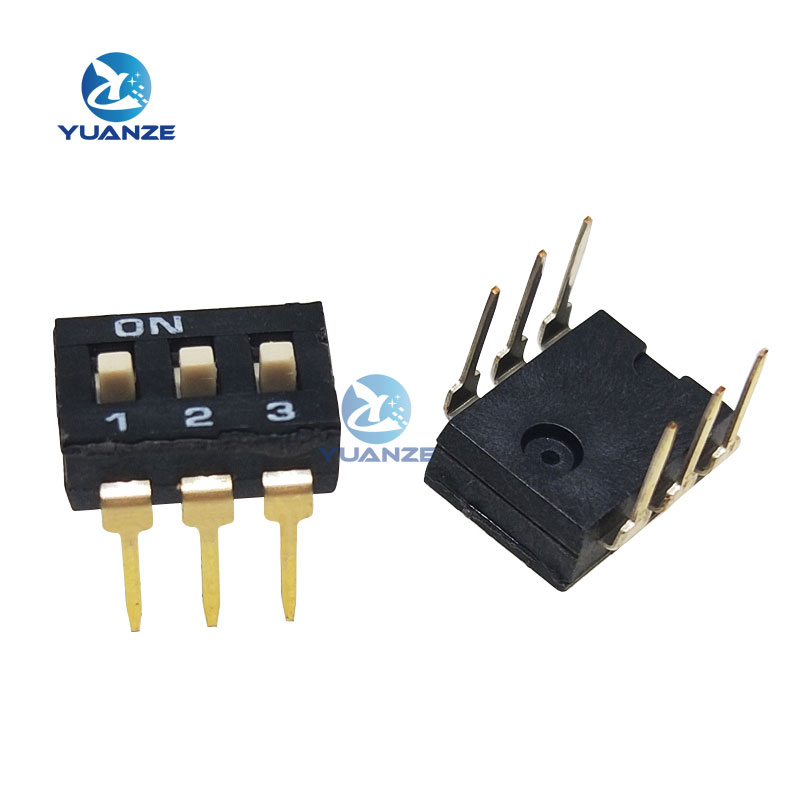 10pcs/lot Slide Type SMT SMD Dip Switch, 2.54mm Pitch 2 Row 4 Pin 2 Position / 8 pin 4 Position / 16 pin 8 Position: PURPLE