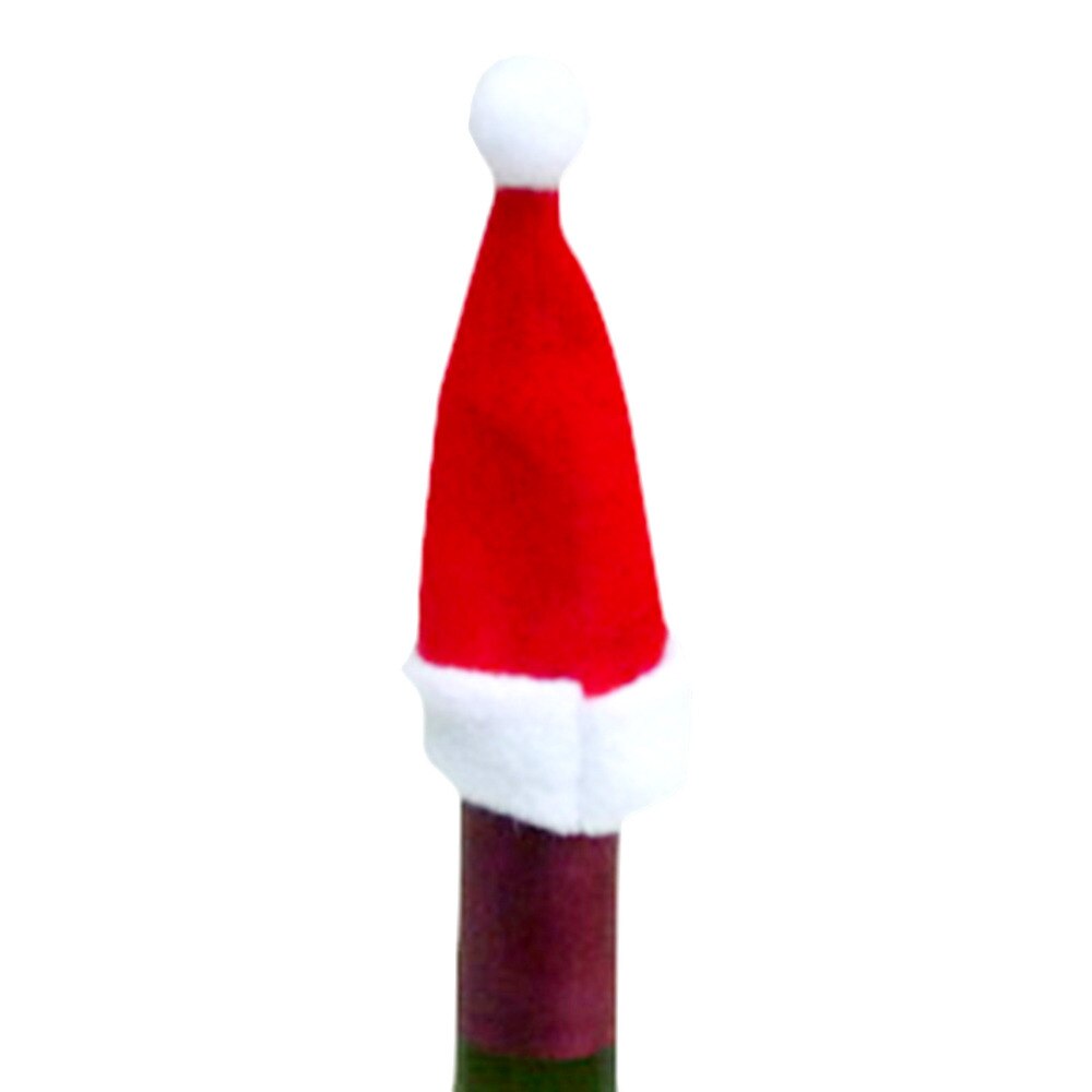 2 stuks kerstboomtop, kerstmanhoed, bekerhoed, 10*5.5 cm mini-kerstmanhoezen, kerstdecoratie, wijnfleshoezen