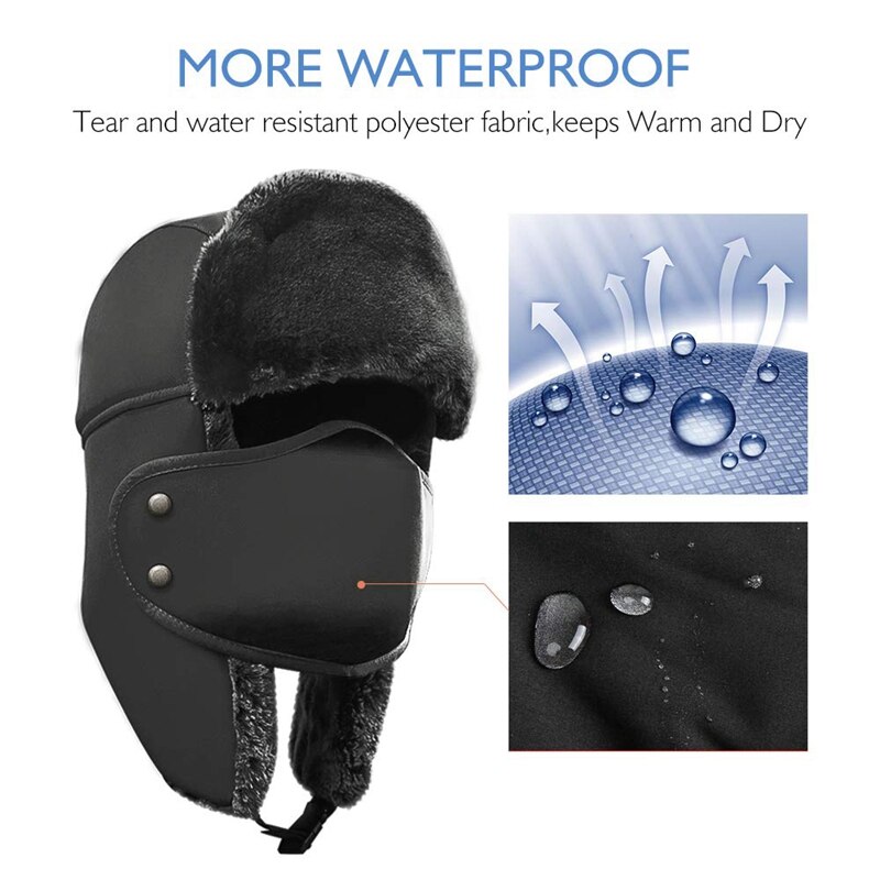 Windproof and Warm Earmuffs in Winter Removable Face Mask Windproof Waterproof and Breathable Including Free Collar