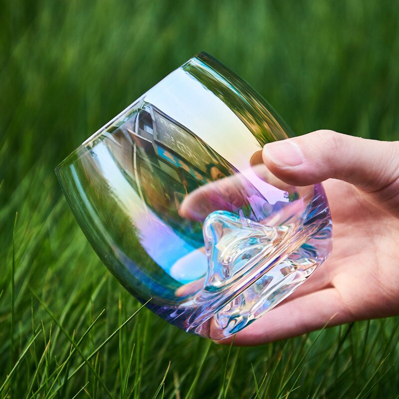Vidrio de arcoíris coctel Copa el desayuno, té de la leche jugo de café vino Oficina hogar cristal transparente taza de agua Vasos