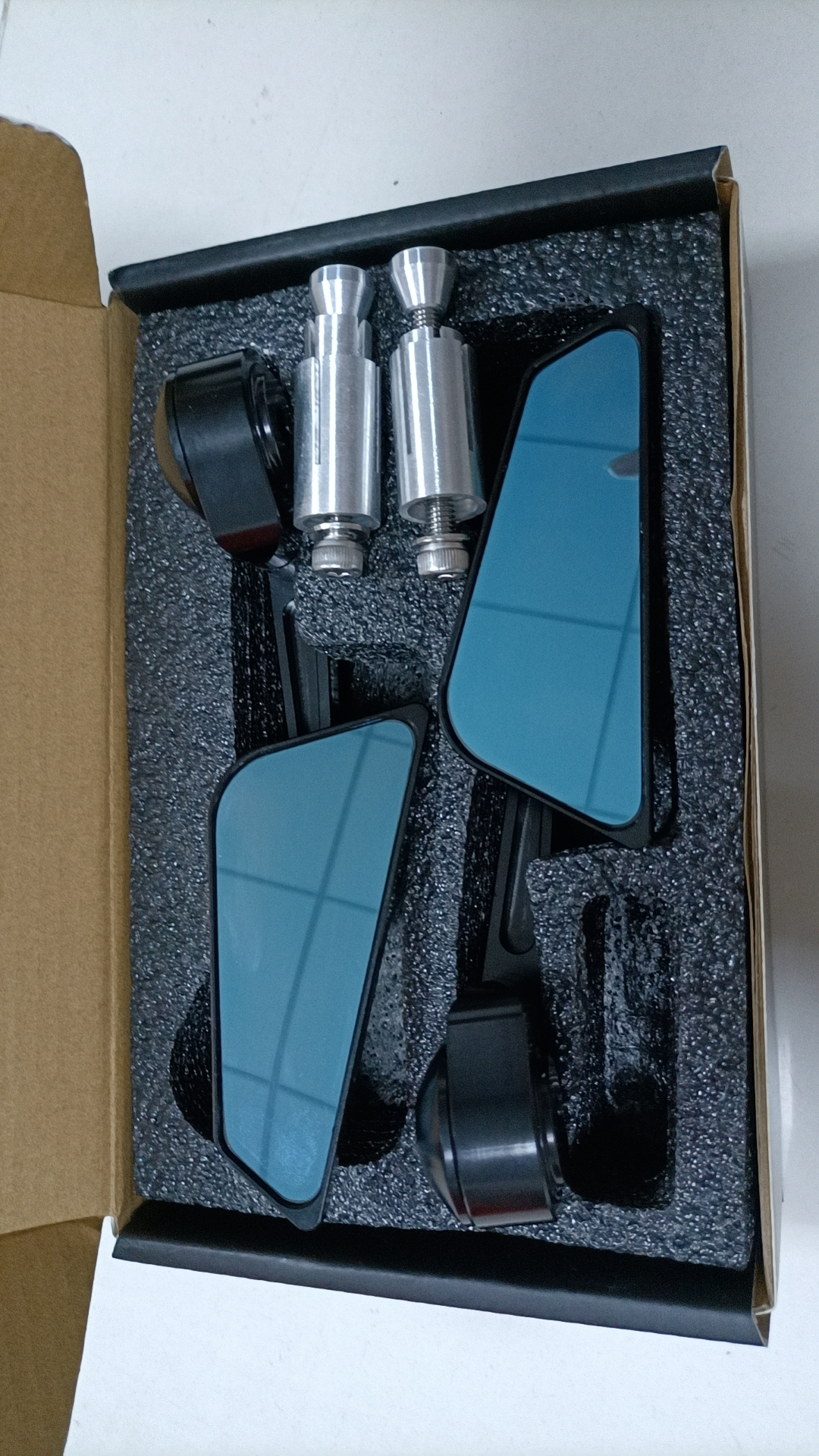 1 par 7/8 "22mm barra de alumínio da motocicleta final espelho retrovisor lateral universal moto bicicleta guiador espelhos retrovisores: Default Title