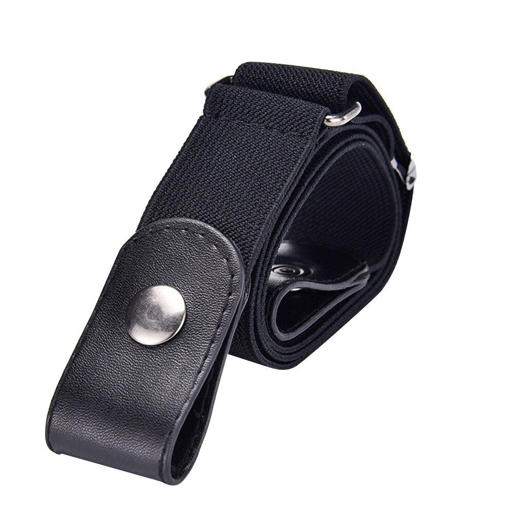 Easy Belt Without Buckle free Belts For Women Female waist Elastic stretch Jeans hidden Invisible Woven Fabric Unisex Waist Belt: black