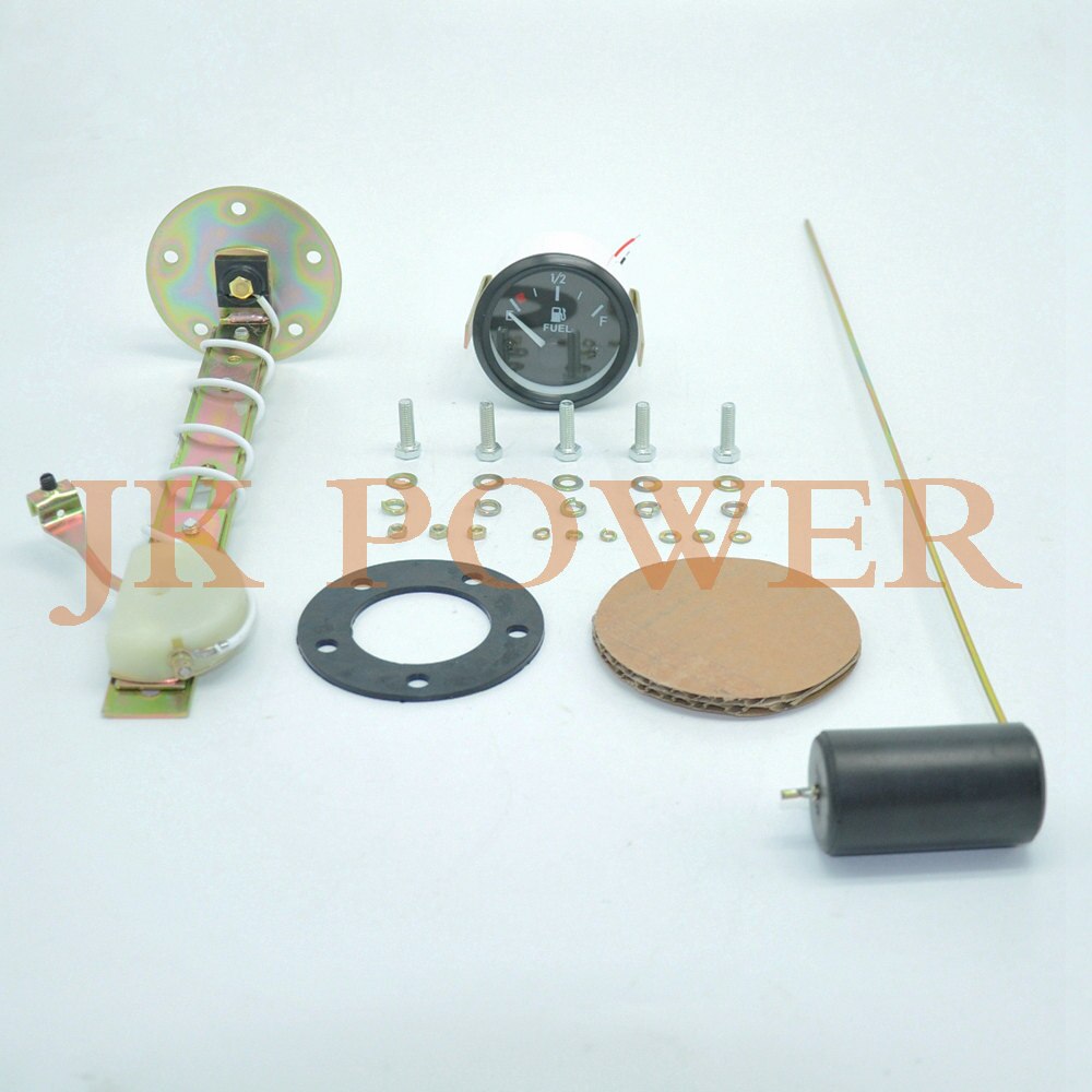 Universal 52mm Car Truck Parts Gauges Fuel Gauges Meter w/ Fuel Sensor E-1/2-F Pointer 12V Fuel Level Gauge Motors Part