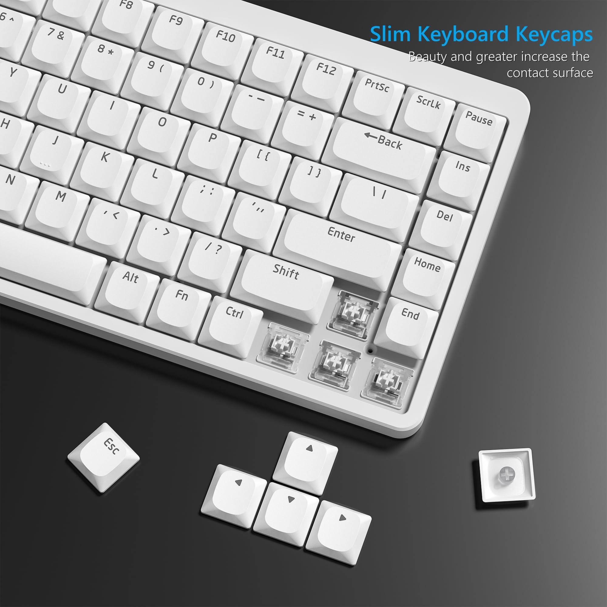 Keycap de perfil baixo preto branco pbt retroiluminado 118 teclas para 60% 65% 75% 100% cereja gateron mx switches teclado mecânico
