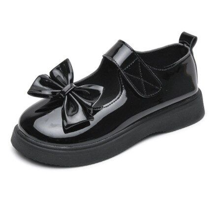 Japanese Girls Leather Shoes 2022 Spring Britain Students Uniform Mary Janes with Bow Black Princess Thick Bottom Glossy Shoes: 29