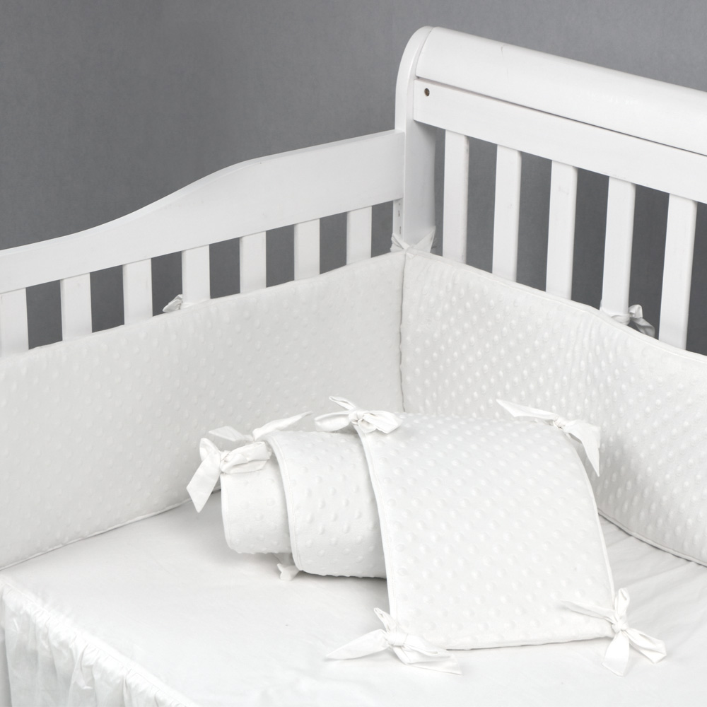 Ren farve baby krybbe sengetøj fyld 100%  bomuld baby krybbe kofanger: Hvid