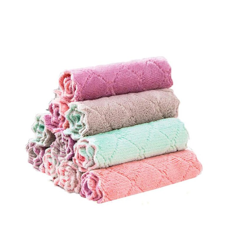 5 uds paño de cocina de microfibra de agua superabsorbente, vajilla de Eficiencia Alta, toalla de limpieza para el hogar, utensilios de cocina
