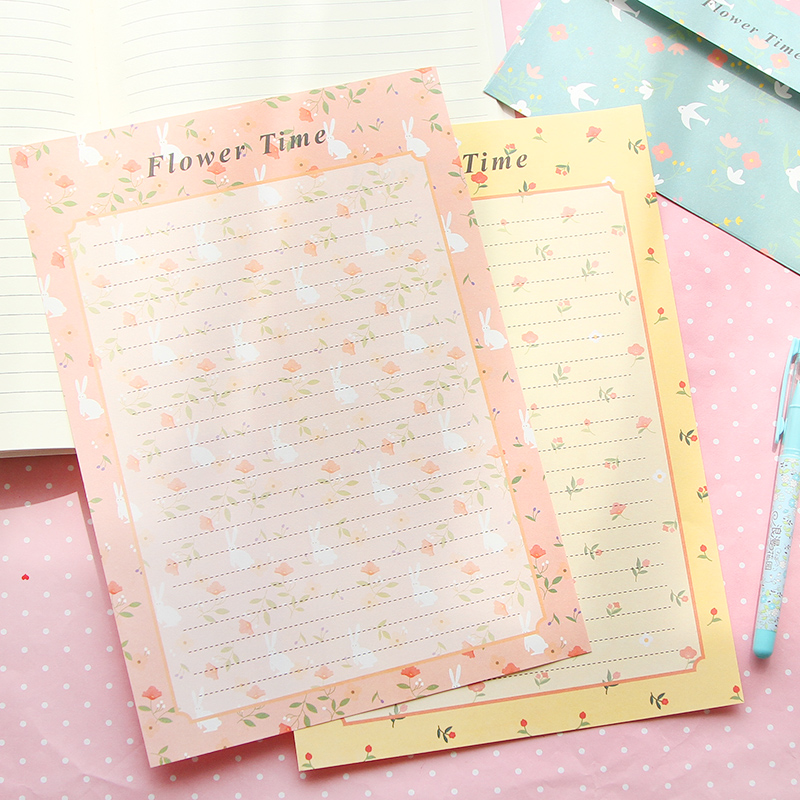 Liefde Envelop Wedding Brief Uitnodiging Brief Papier Set 3 Pcs Papier Envelop 6 Lakens Groet Bloemen Vogel Brief Schrijven Papier