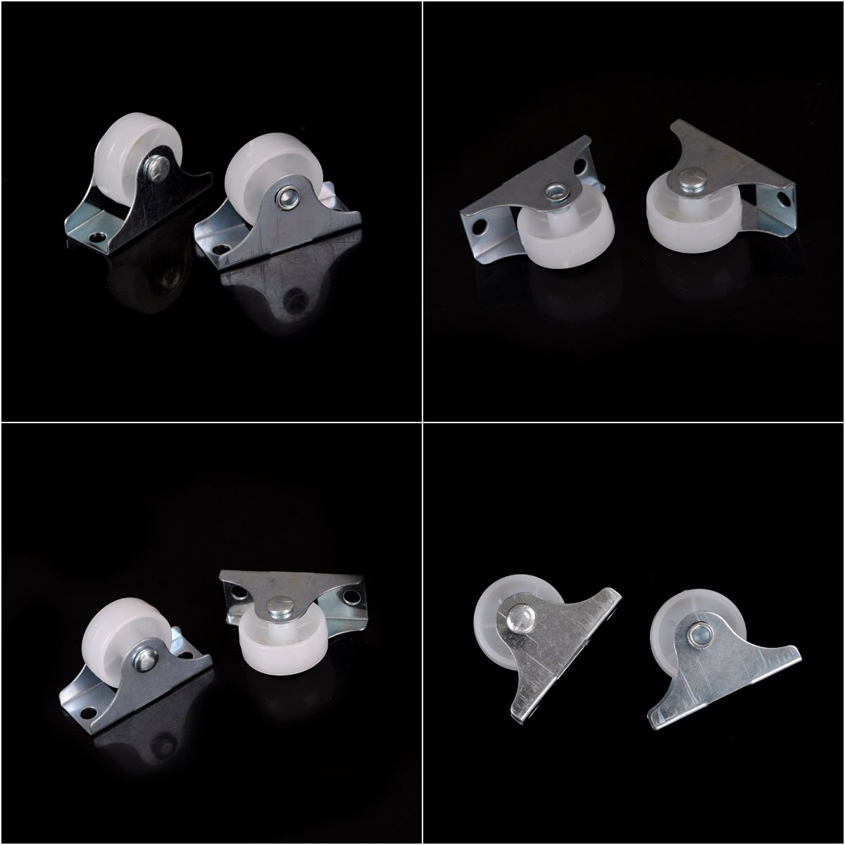 2 Pcs White Plastic Furniture Replacement Caster Wheel Universal Swivel Casters Roller Wheel For Platform Trolley Chair