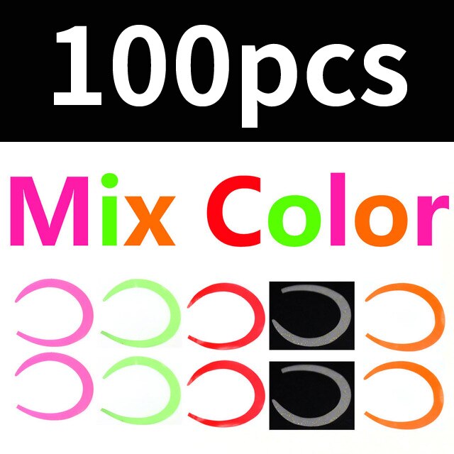 Wifreo 100pcs Size M Razer Thin Pike Salmon Steelhead Saterwater Fly Tying Wiggle Tail for Streamers Pink White Green Red Orange: 100pcs mix color