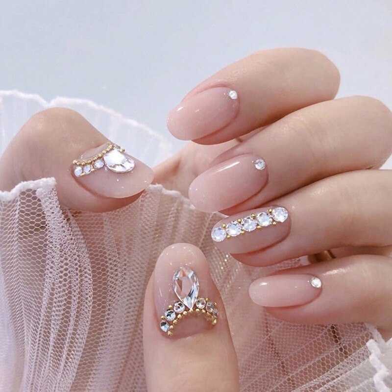 24 stuks nepnagels nail art decoratie press on nails ballet nageltips met lijm nail art tools: Jp1174-b3