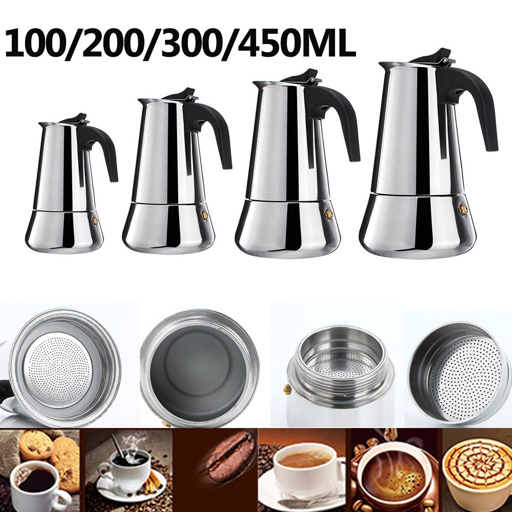 Koffie Makers Italiaanse Top Moka Espresso Cafeteira Expresso Percolator 100/200/200/450 Ml Kookplaat Koffiezetapparaat pot