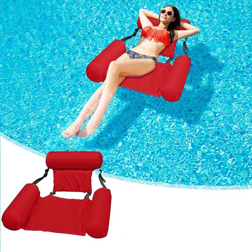 Opblaasbare Opvouwbare Drijvende Rij Rugleuning Luchtbedden Bed Strand Zwembad Water Sport Lounger Float Stoel Hangmat Mat