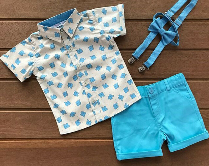 Ropa de caballero para niños pequeños, camisa, Tops, pantalones cortos, trajes formales