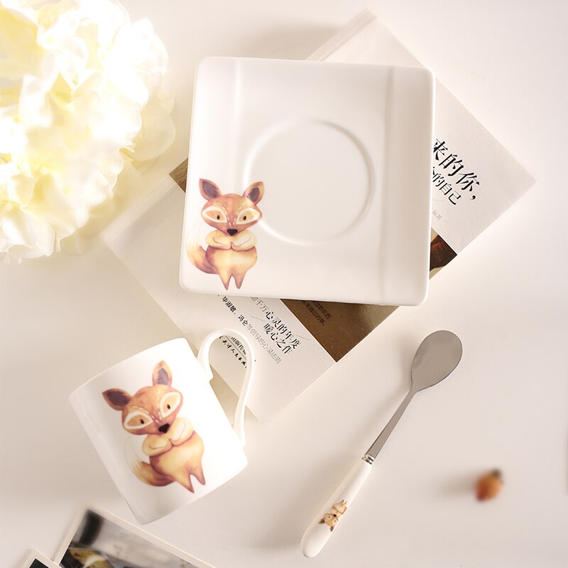 BN01037 European style Cute Animal coffee cup set 200ml good bone china coffee cup and saucer herbal tea cup set,indie hipster