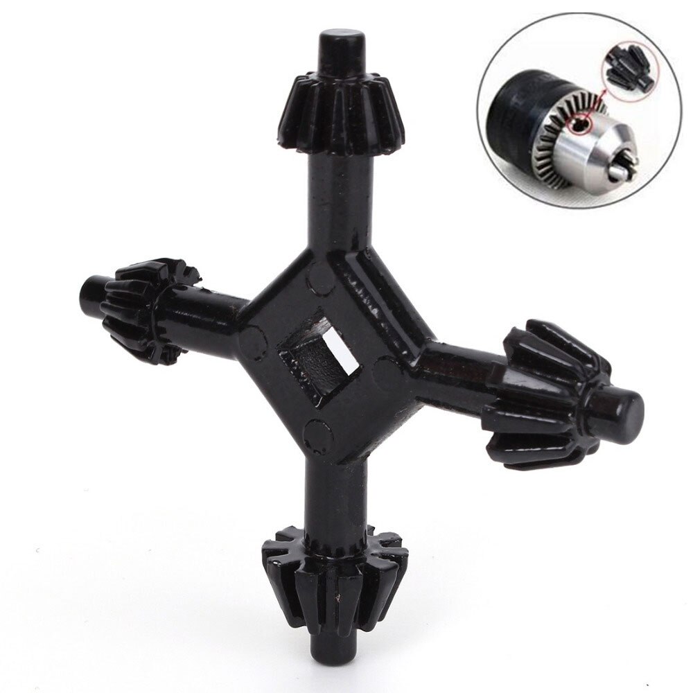 Drills Chuck Key 4 Way Metal Press Chuck Key Multifunctional Universal Combination Hand Tool 4 in 1 Fit Handled Drilling
