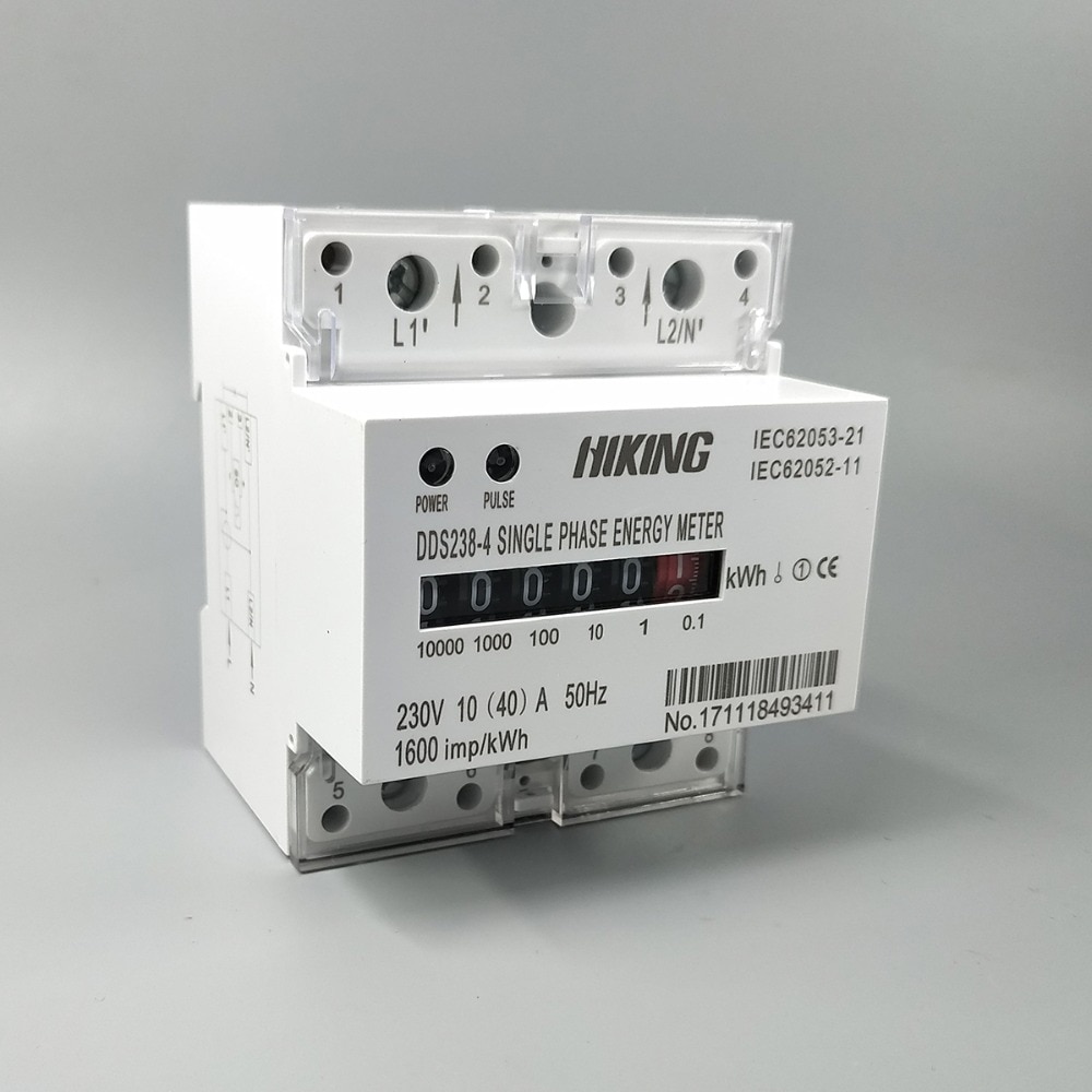 10(40)A 230V 50HZ Single phase Din rail KWH Watt hour din-rail energy meter step motor impulse register dispaly