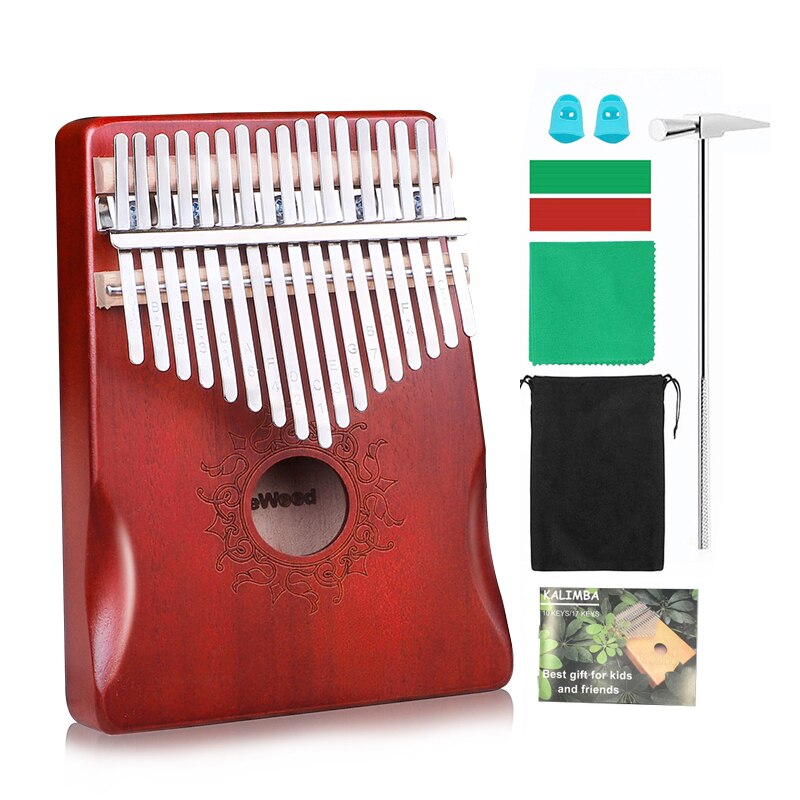 17 Keys Kalimba Mahogany Thumb Piano 17 Key Music Keyboard High Wooden African Kalimba Finger Piano: glory Accessories
