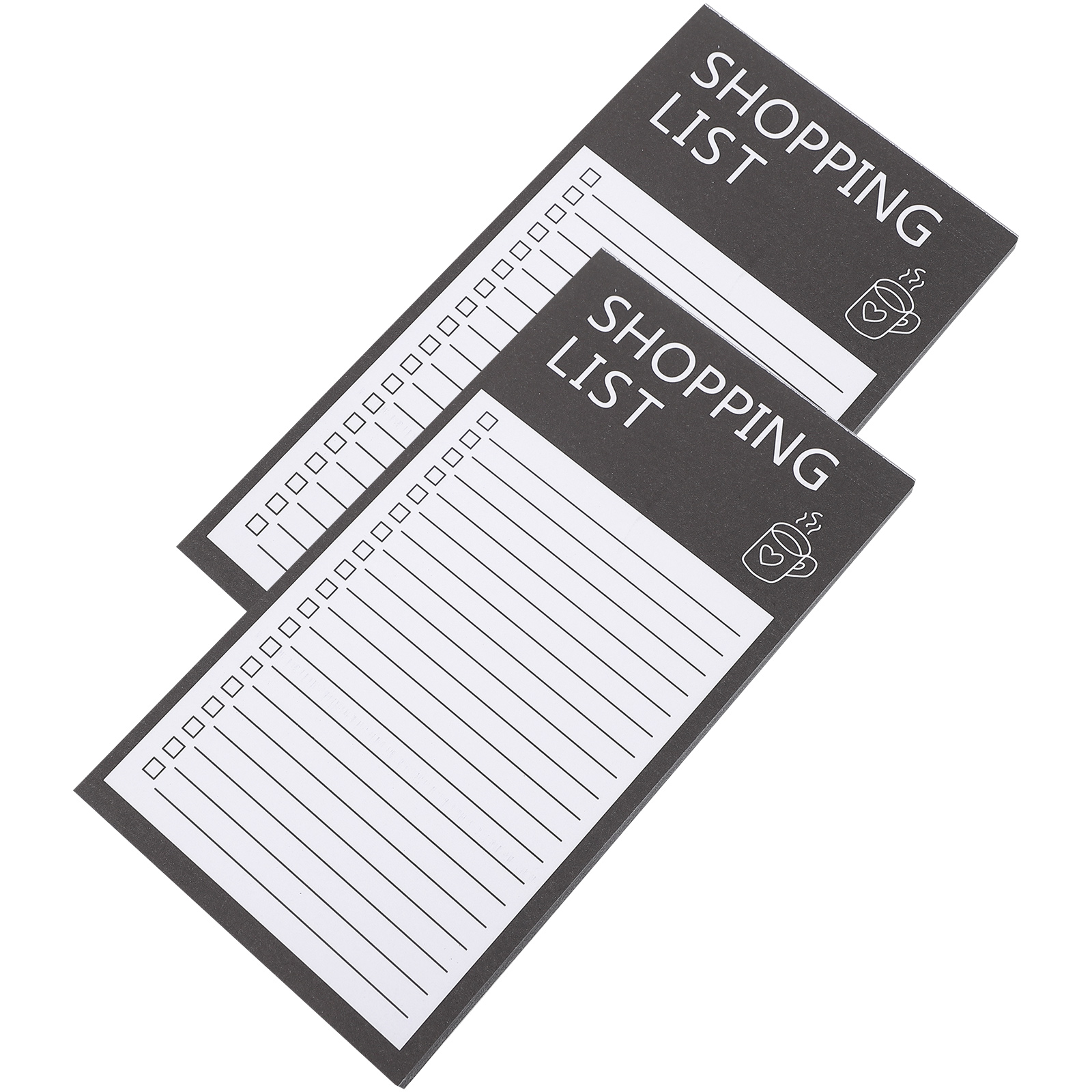 2-boeken Magnetisch notitieblok Lijst Kladblok Dagelijks notitieboekje voor winkelartikelen Planner Enkel schema Kruidenier Zwart: Default Title
