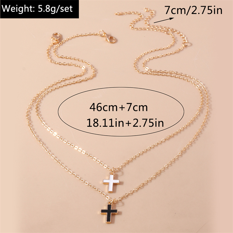 Aihua Cute Enamel Halloween Vampire Cross Coffin Friendship Couple Necklaces For Women Men BFF Best Friend Necklaces Jewelry