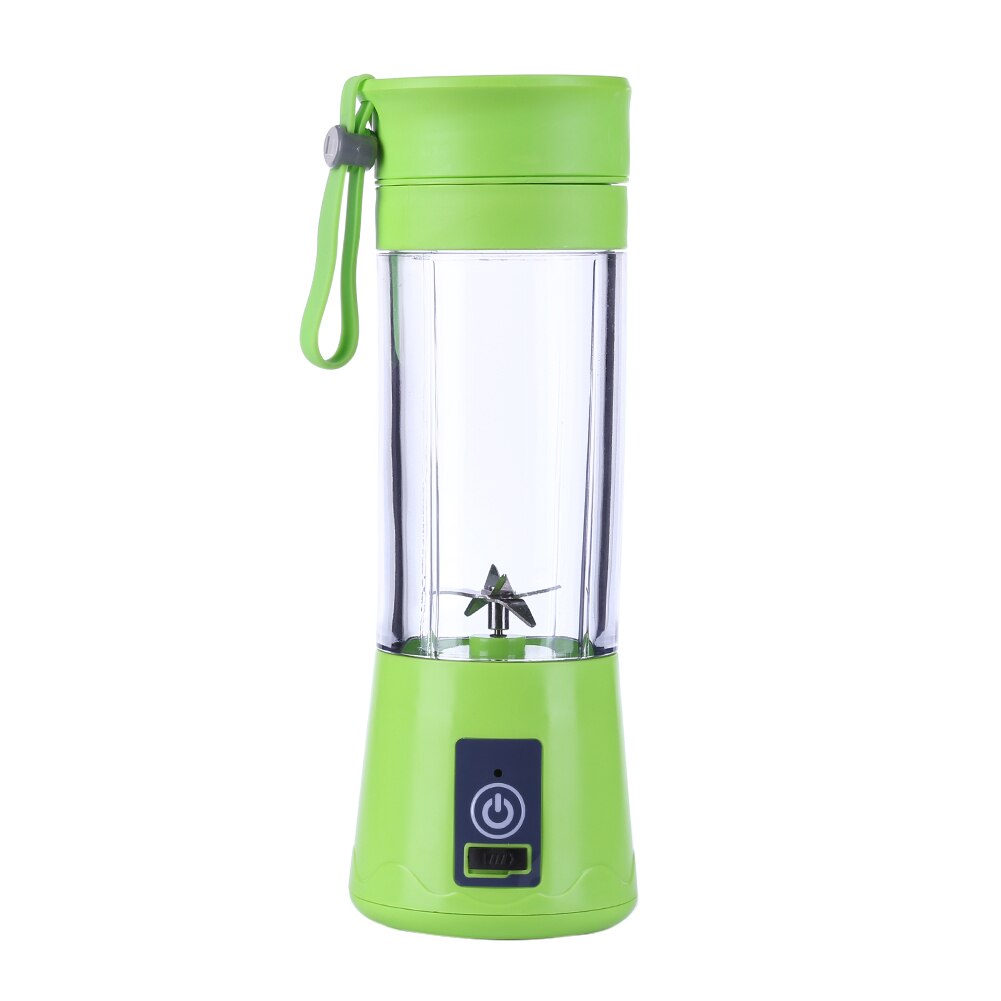 380ML 6 Blade Portable Blender Kitchen MINI Juicer Electric Bottle USB Charging Blender Bottle Mixer Juice Food Smoothie Maker: Green