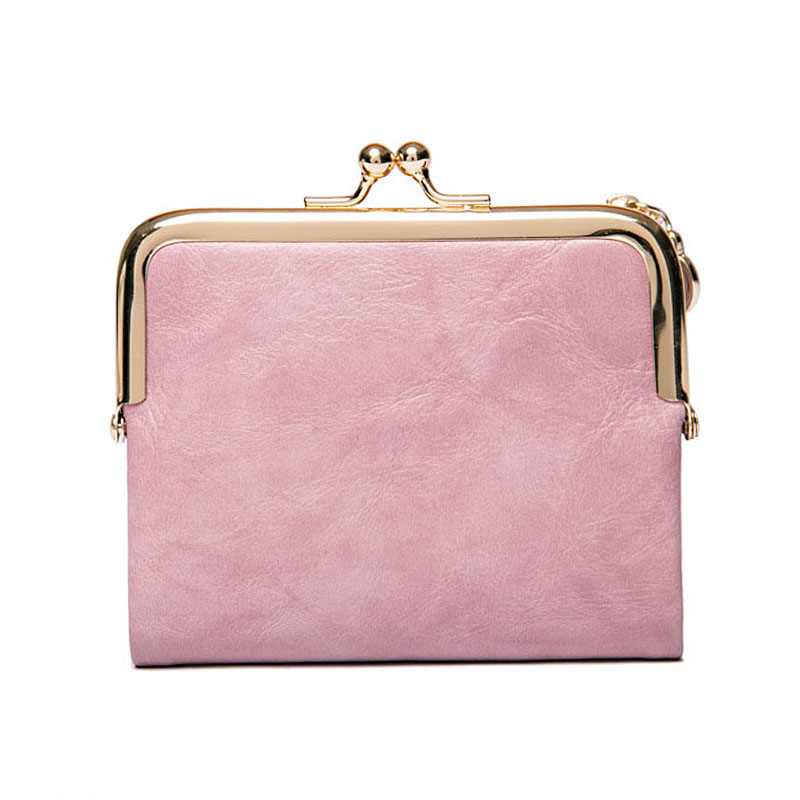 Vintage Frauen Brieftasche Multifunktions Faltbare Kurze Kupplung Tasche Multi-karte Slots Kreditkarte Halter Casual Weibliche Bifold Geldbörse: Rosa