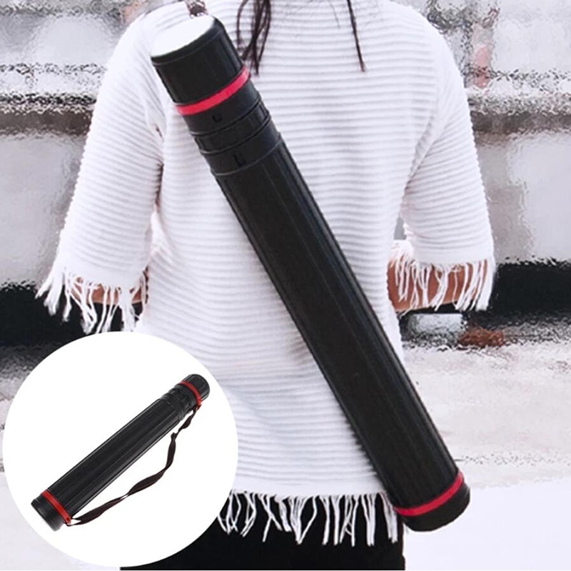 Flexible Plastic Telescopic Blueprint Document Painting Paper Storage Tube Box Portable Retractable Poster Holder