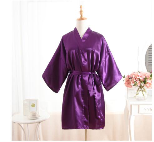 Donne calde di Seta Corto Damigella D'onore Della Sposa Abito sexy Da Sposa in Raso kimono Vestaglie Degli Indumenti Da Notte Camicia Da Notte del Vestito della Donna Accappatoio Pigiama Rosa: XL / Blu