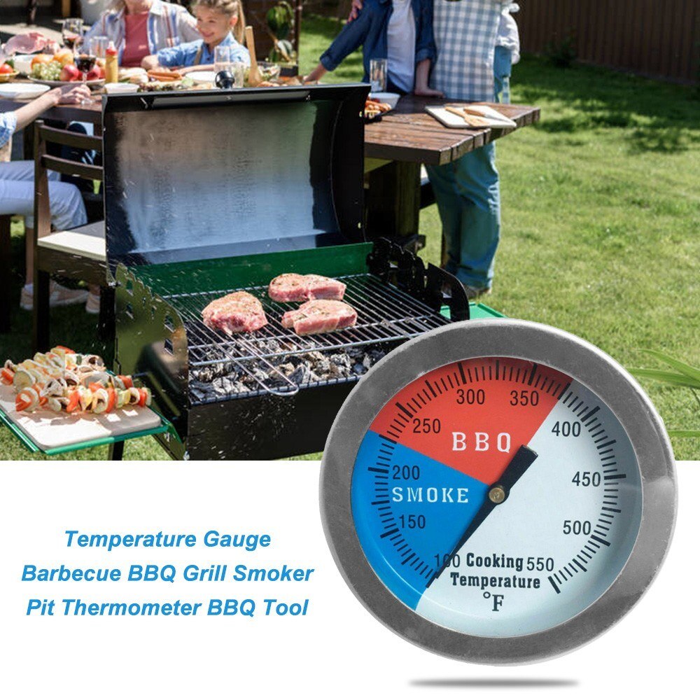 Temperature Gauge Barbecue BBQ Grill Smoker Pit Thermometer BBQ Tool