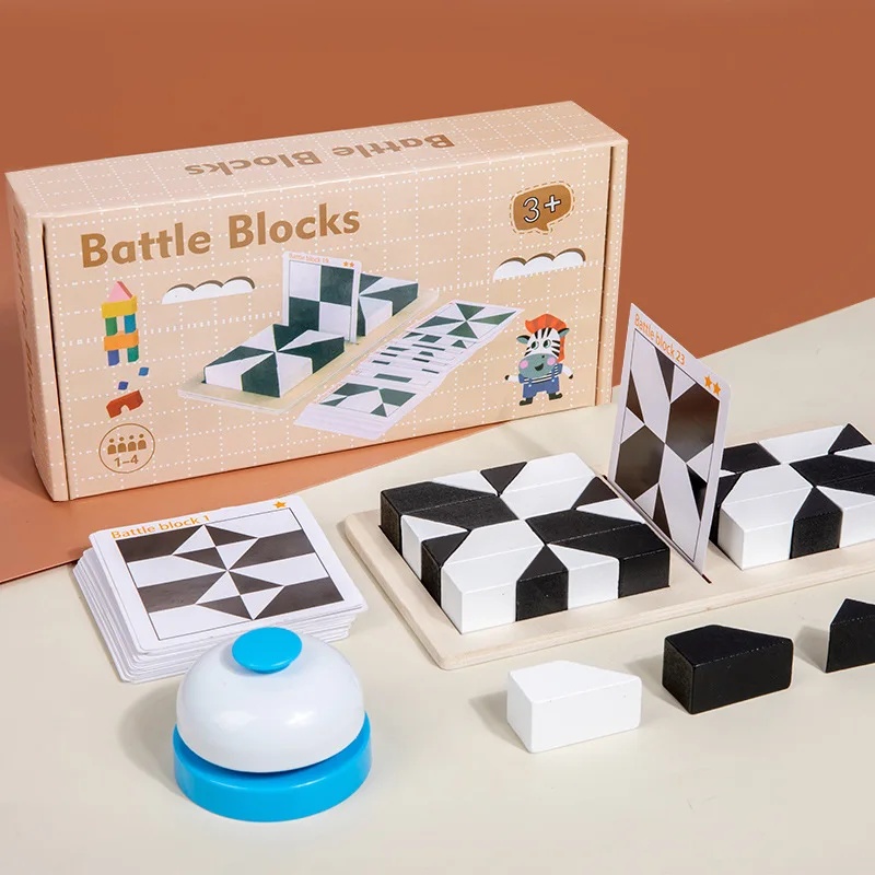 Educational Wooden Puzzle Blocks Early Childhood Logic Thinking Training Table Game Intellectual Toys for Children: Blue