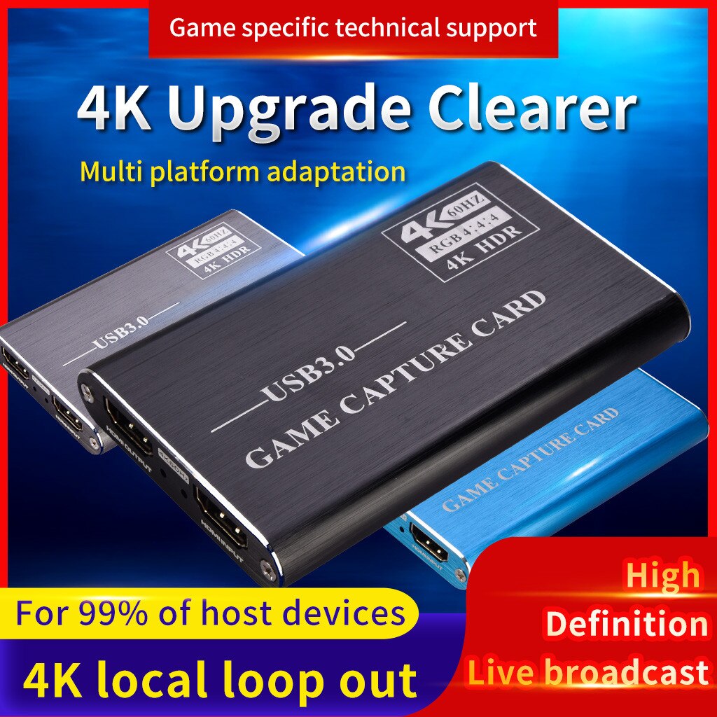 HDMI Video Capture Card 4K Screen Record USB3.0 1080P 60FPS Game Capture Device