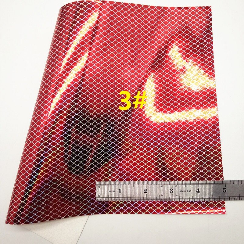 Rood glitterleer, sterrenstrepen bedrukt glitterleer, imitatielakstof voor strik  a4 21 x 29cm twinkling ming  km168: 3