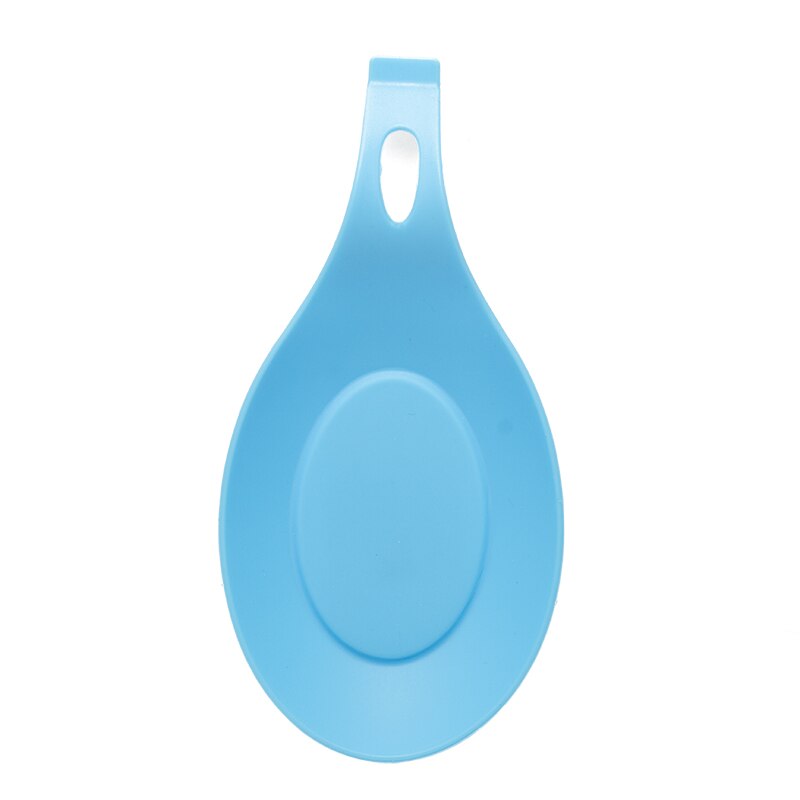 1Pcs Tafel Decoratie Siliconen Isolatie Hittebestendige Lepel Rest Keuken Tool Lepel Pad Eet Mat Keuken Gadget Holder: blue