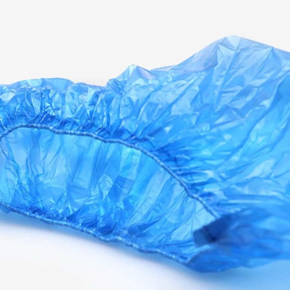 Couvre-chaussures 200 pièces couvre-chaussures jetables couvre-chaussures imperméables couvre-chaussures anti-poussière couvre-chaussures bleu en plastique couvre-chaussures cheville