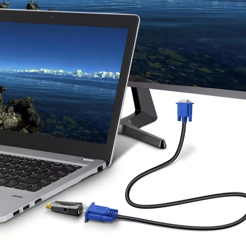 HDMI-kompatibel zu VGA Kabel Konverter Stecker Auf Famale Konverter Adapter 3,5mm Jack Audio HD 1080P Für PC Laptop Tablet Projektor