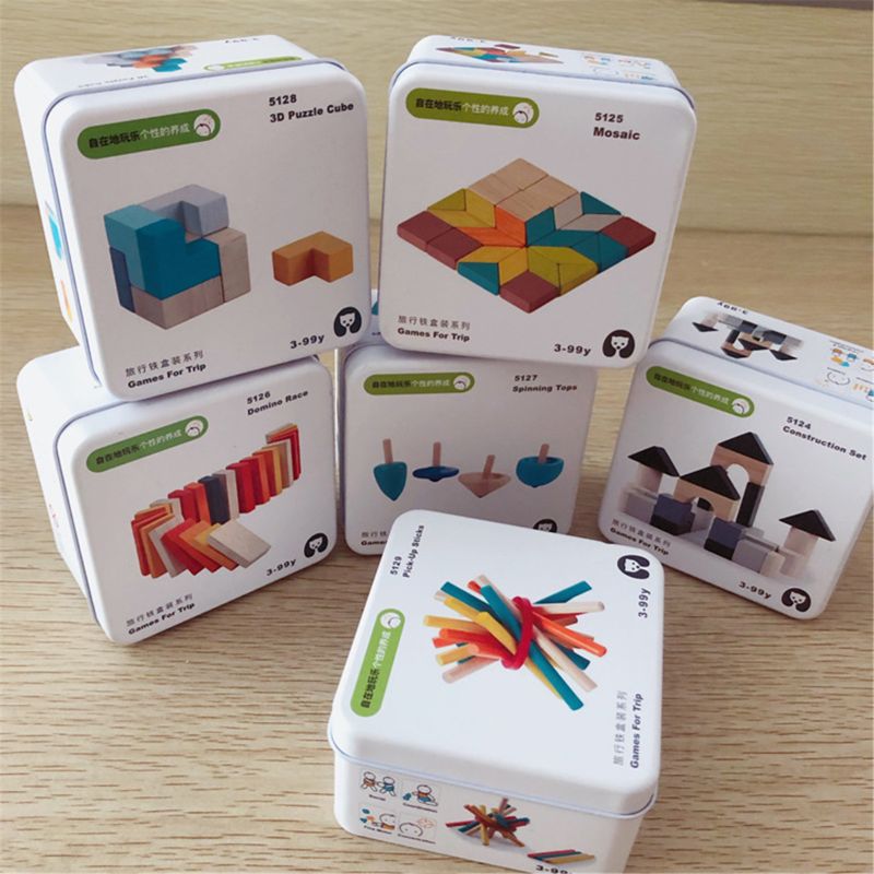 Houten Vroeg Leren Onderwijs Intelligentie Bouwsteen Speelgoed Kinderen Draagbare Reizen Cognitieve Interactief Spel Speelgoed