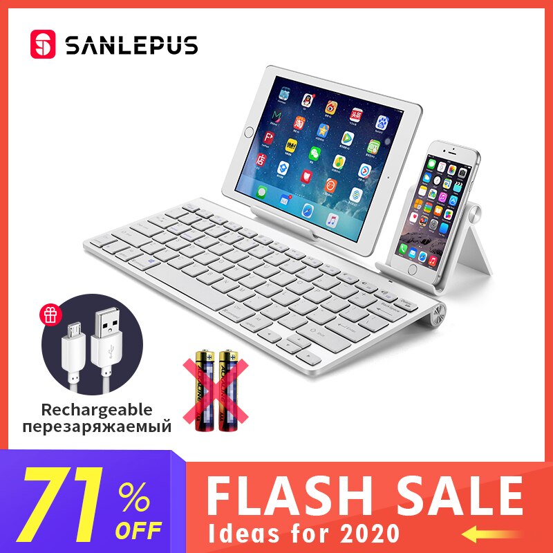 SANLEPUS Ultra-Slim Bluetooth Keyboard Wireless Computer Toetsenbord Mini Voor Telefoon Tablet Laptop iPad iPhone Samsung IOS Android