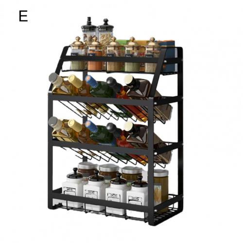 Modern Wall-mounted Spice Rack Easy to Install Seasoning Bracket Space-saving for Household: E