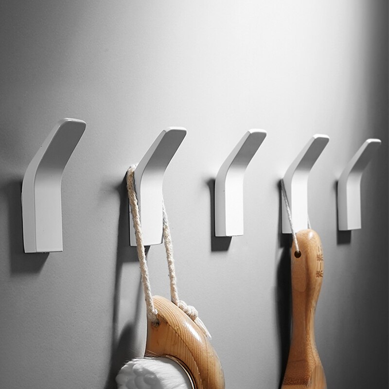 Bathroom Accessories Black Wall Hooks Sticker Adhesive Clothes Coat Hat Hanger aluminum Rustproof Towel Hook Decorative hook