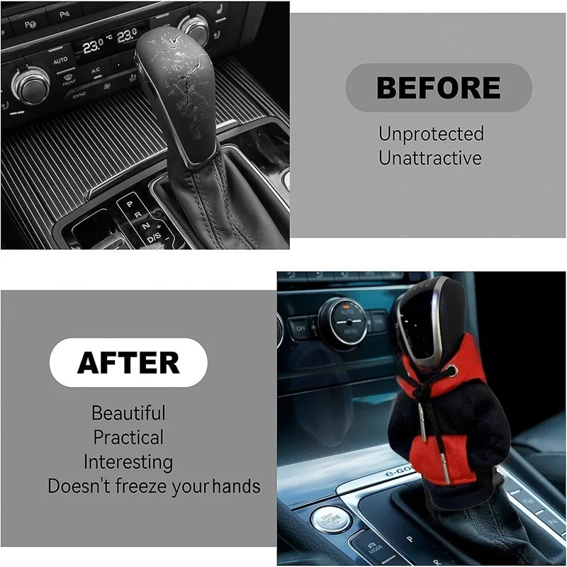 Sudadera con capucha Universal para palanca de cambios de coche, decoración Interior, cubierta con capucha de cambio de marchas, cubierta de cambio, decoración de manija de engranaje, compatible con Manual automático