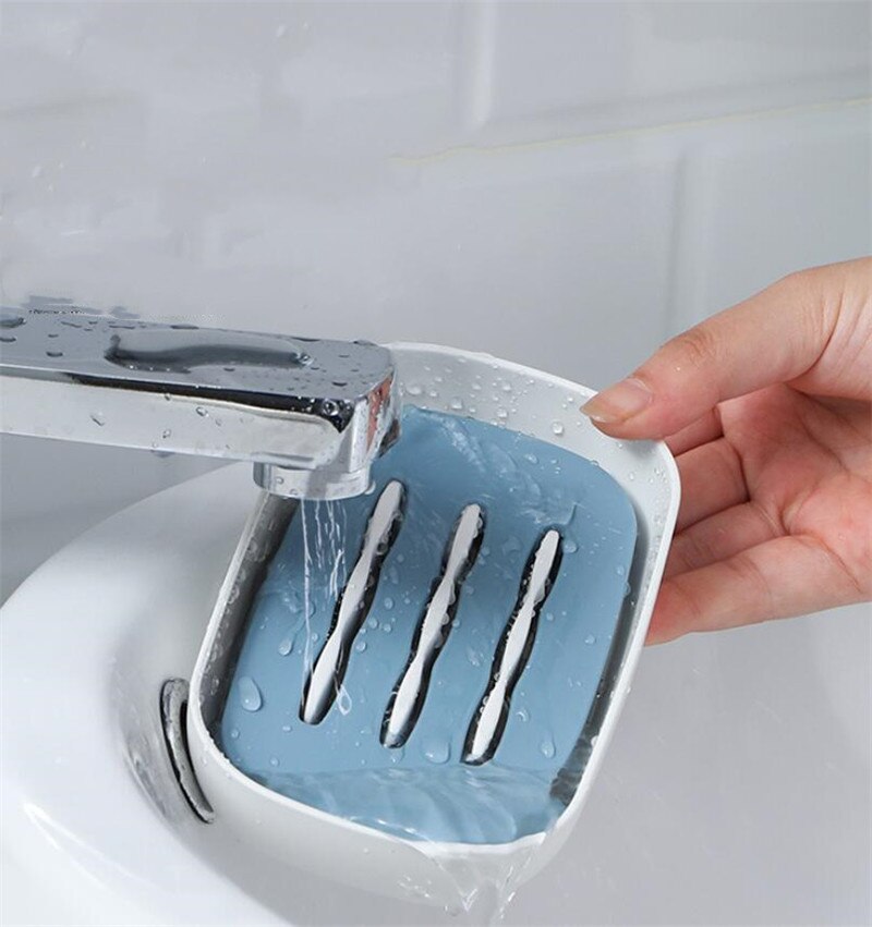 Dubbele laag zeephouder badkamer zeepkist koffer schotel container lade rek bord badkamer accessoires