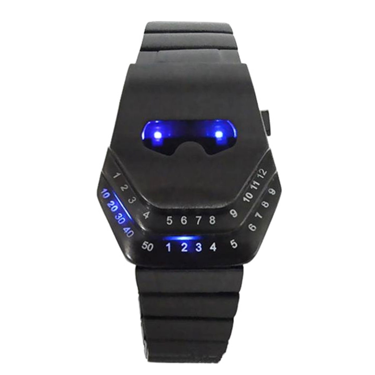 Mens Stainless Steel Snake Head Blue LED Wrist Watch Cool