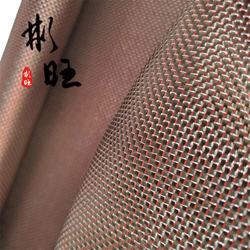 Black 3k carbon fiber + red tinsel, 3k red silk plain carbon fiber fabric, plain